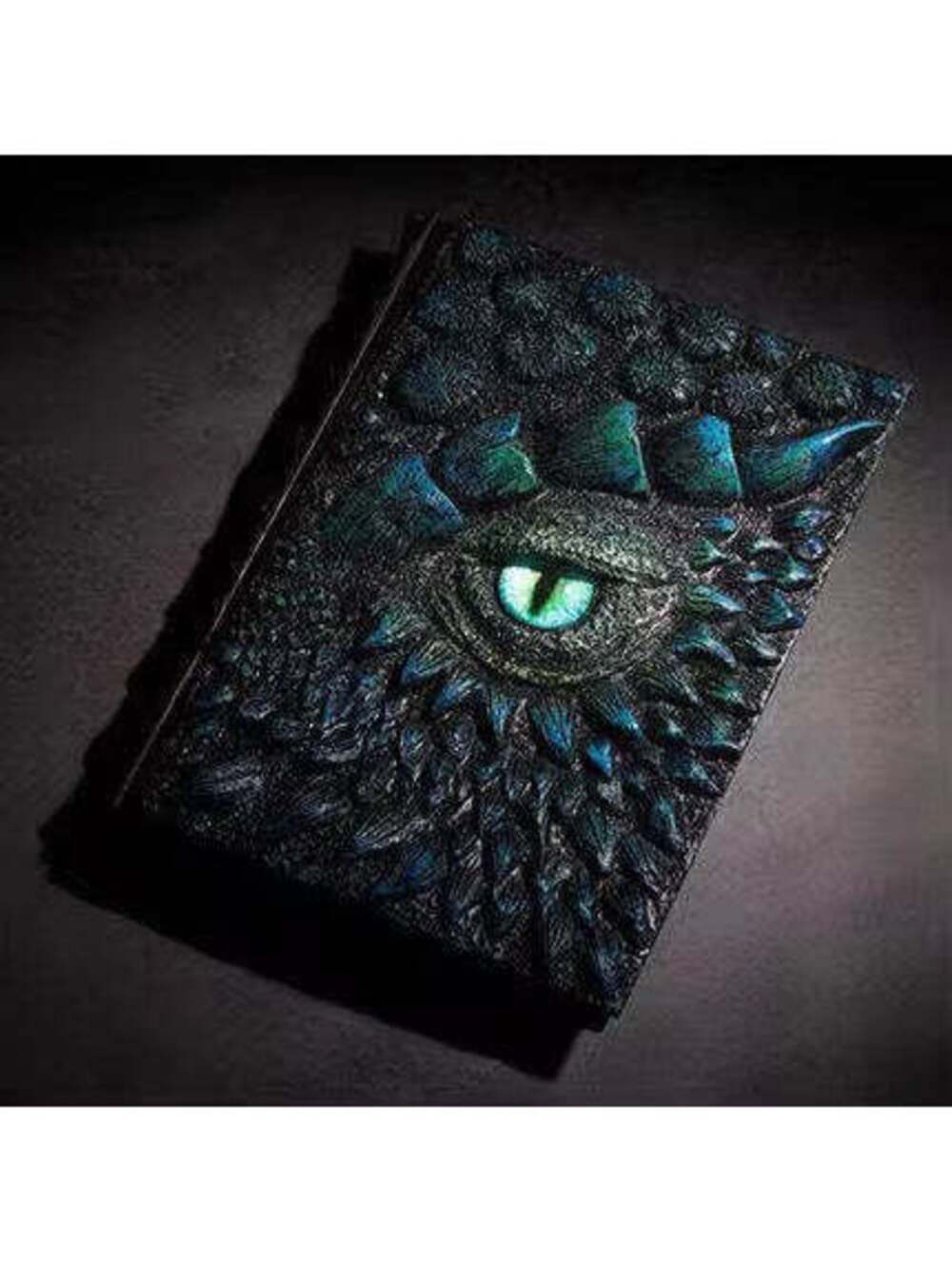 3D Dragon Eye Resin Journal Blue – Handmade Gothic Embossed A5 Notebook